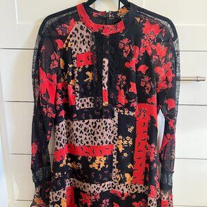 Guess by Marciano red and black dress